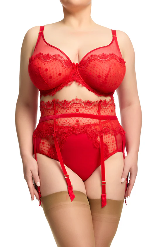 Vedette Full Figure Plunge Bra - Flame - Image 3