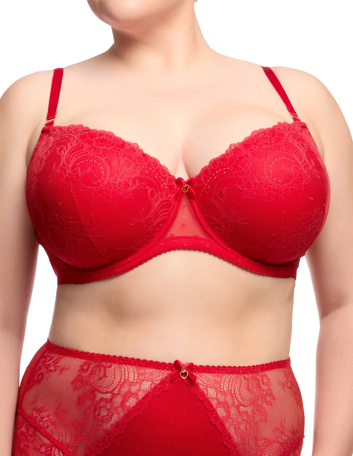 Fiamma Full Figure Plunge Bra - Rose Red