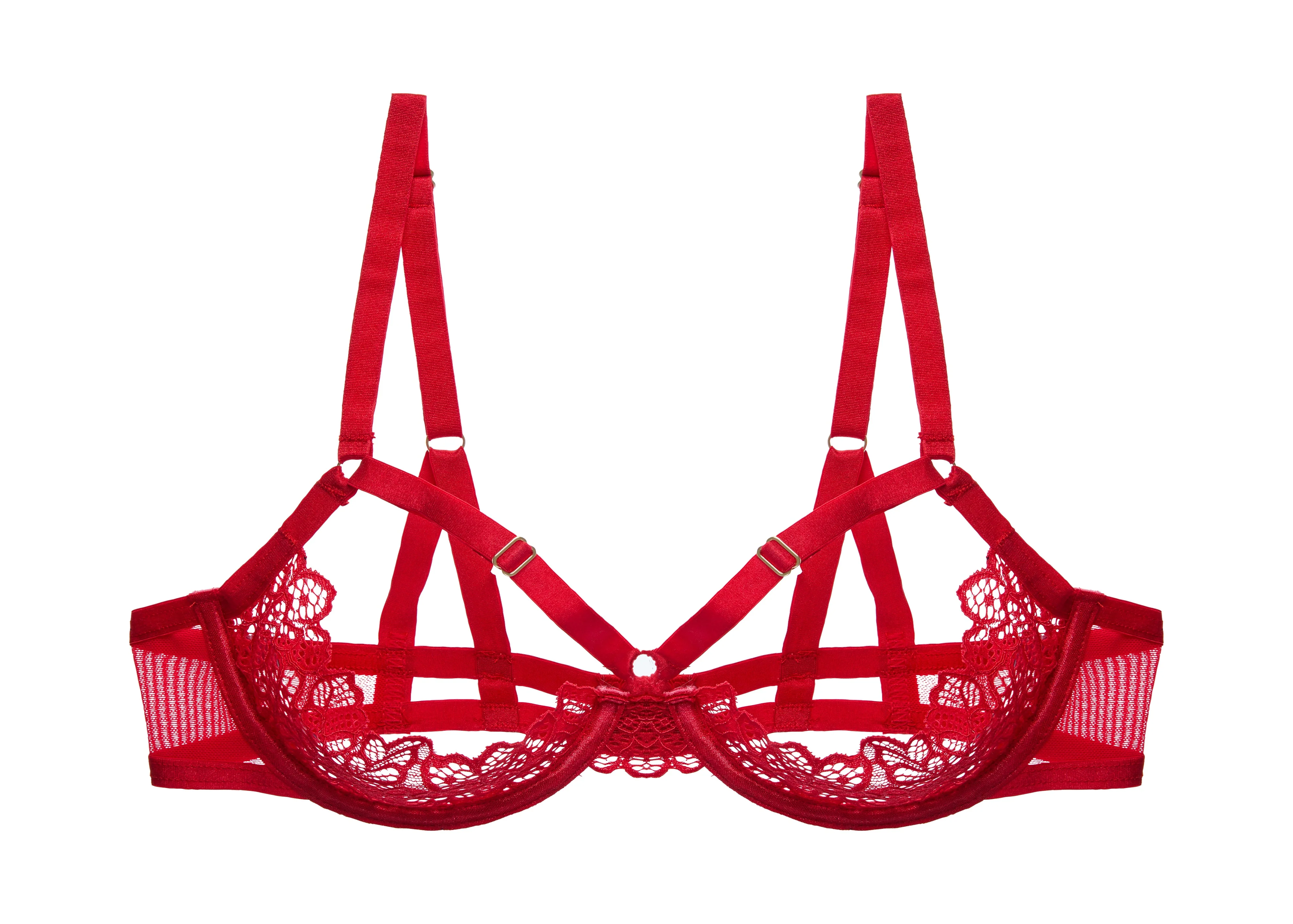 Madame XXX Quarter Cup Bra - Flame - Image 4
